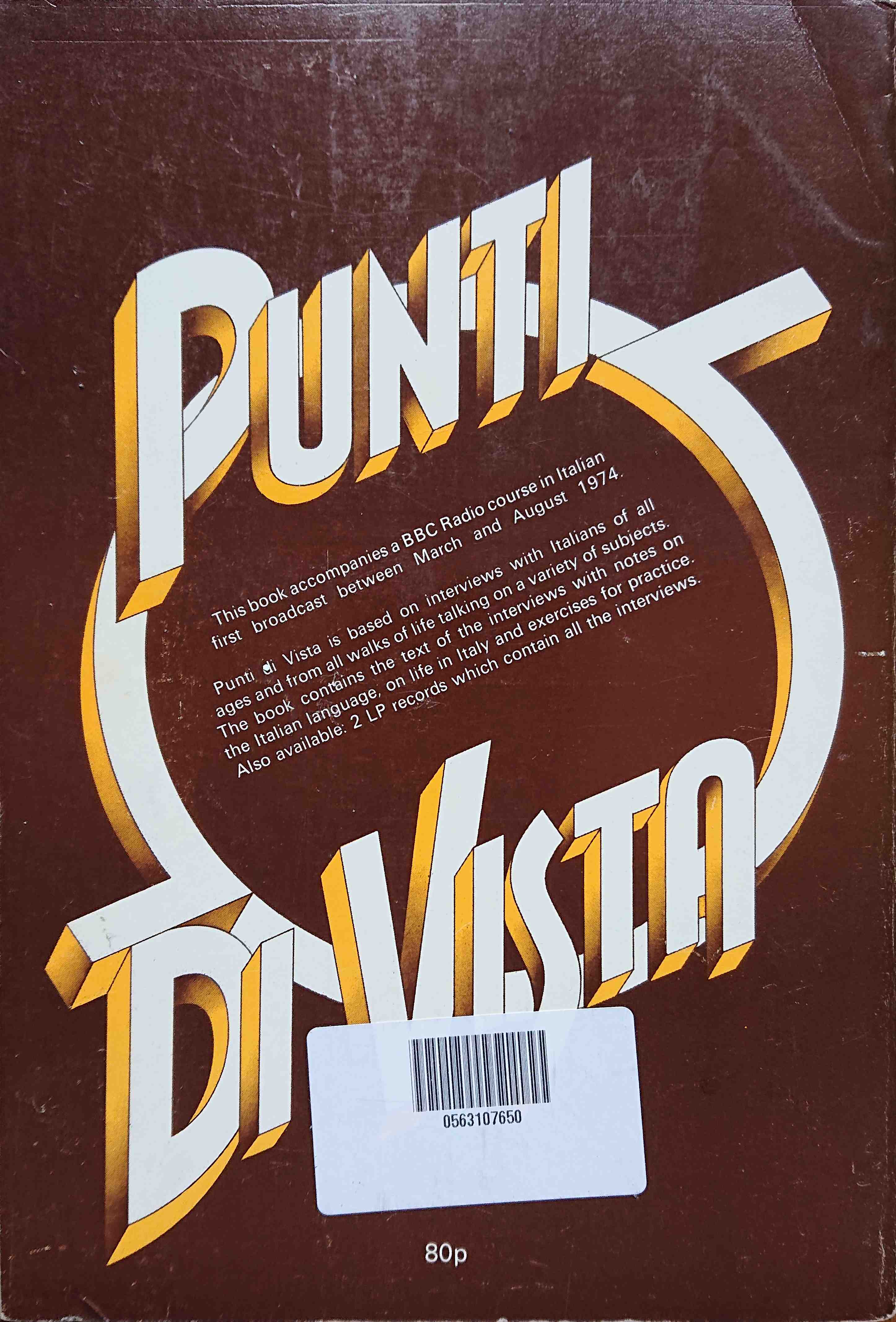 Picture of ISBN 0 563 10765 0 Punti di vista by artist John Insole from the BBC records and Tapes library